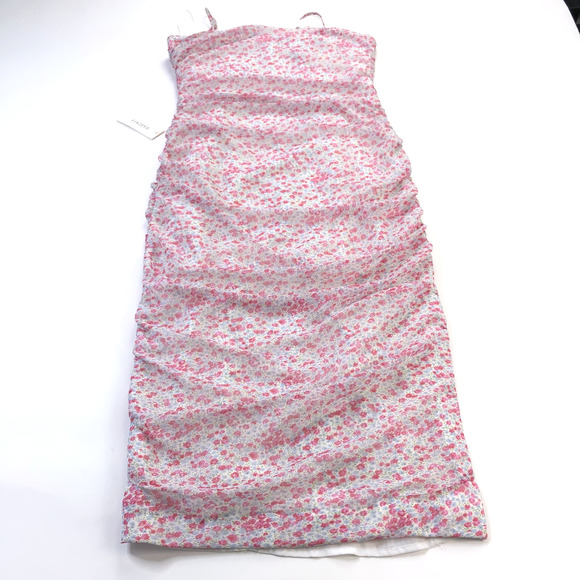 Bardot Dresses & Skirts - Bardot Revolve NEW Large Floral Print Ditzy Women's Midi Fitted Dress Pink